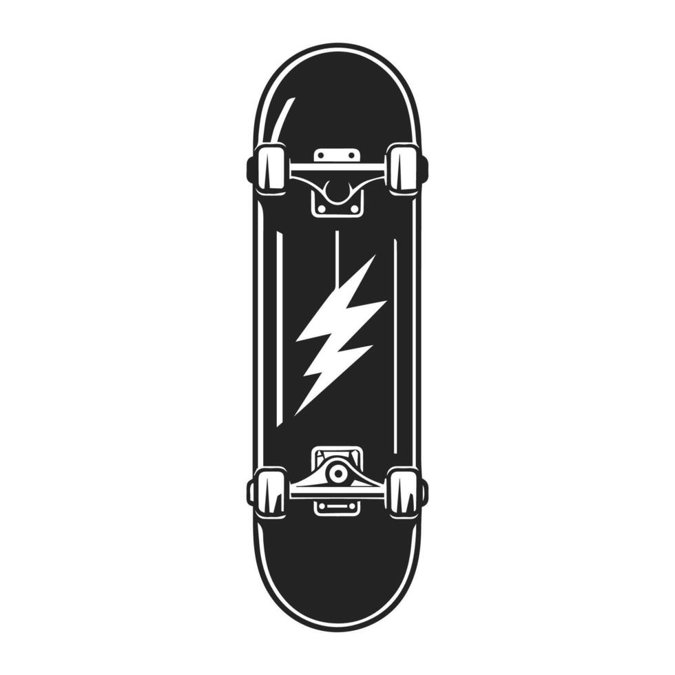 Elegant Black and White Skateboard Silhouette vector