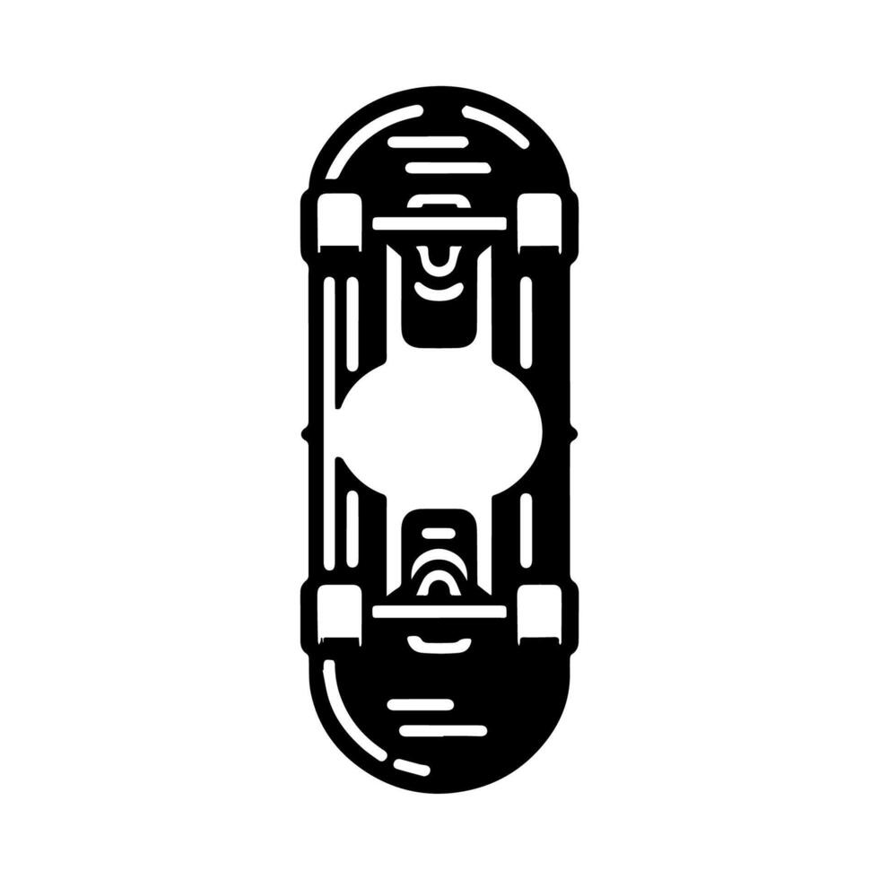 Simple Black and White Skateboard Design vector