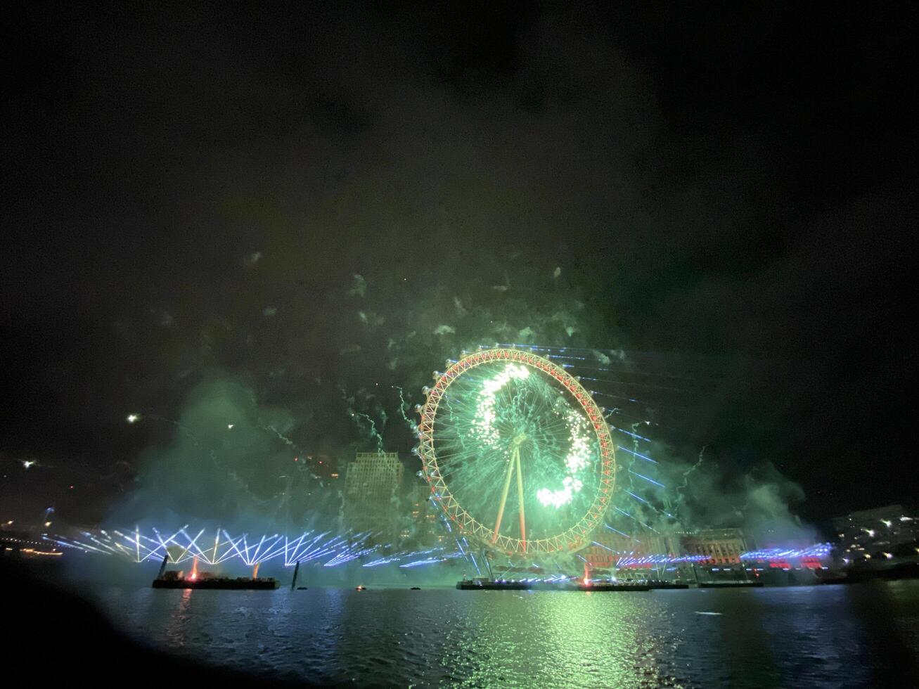 London in the UK on 1 January 2024. A view of the London New Years Eve Fireworks photo