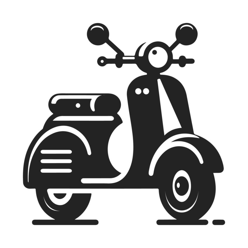 Monochrome Scooter Silhouette Design vector