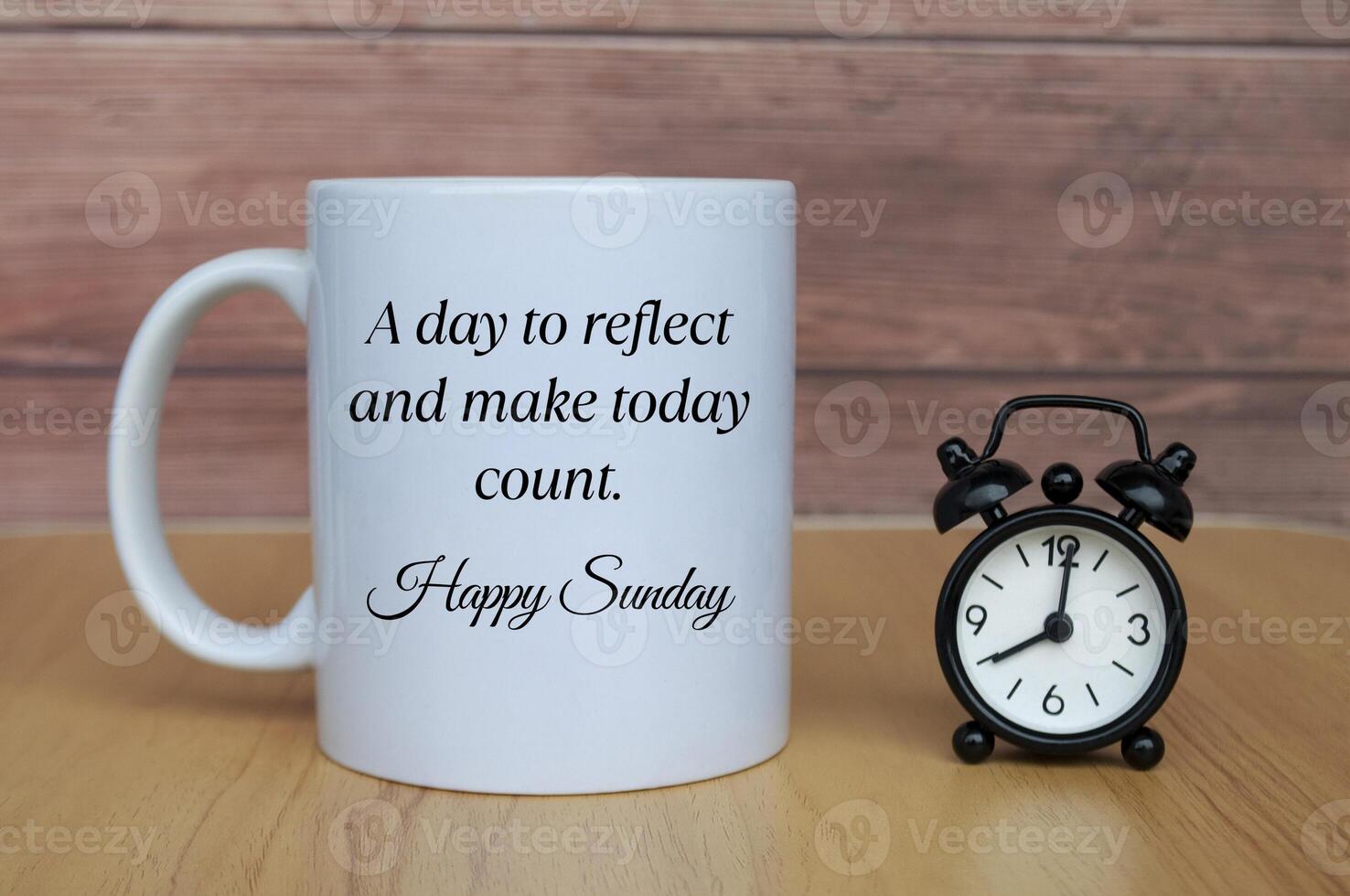 A day to reflect and make today count. Happy Sunday. Morning greetings concept. photo