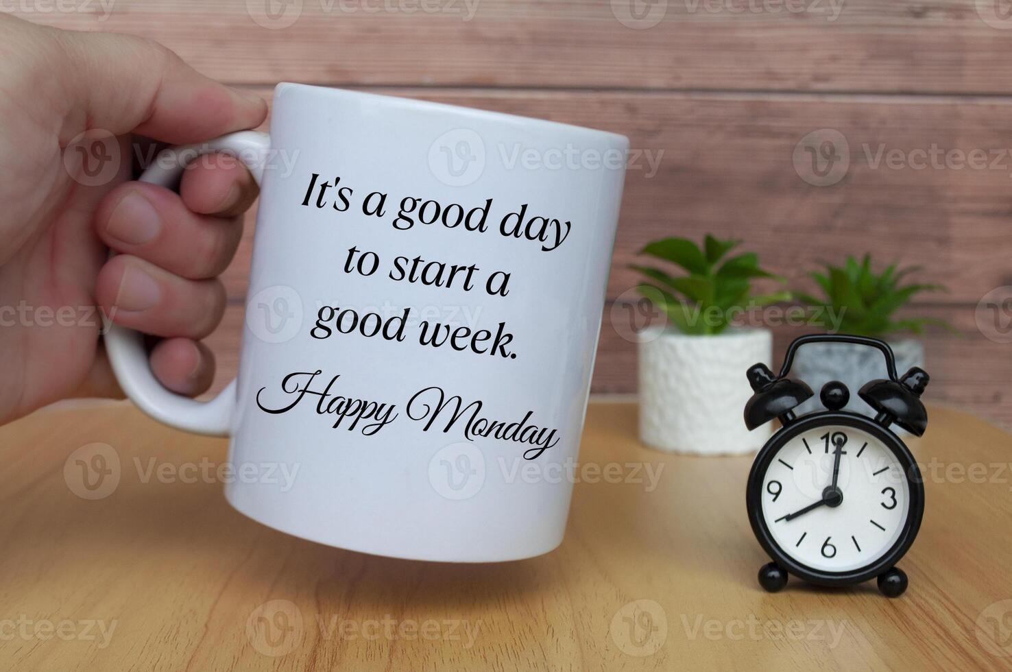 It is a good day to start a good week. Happy Monday. Morning greetings concept. photo