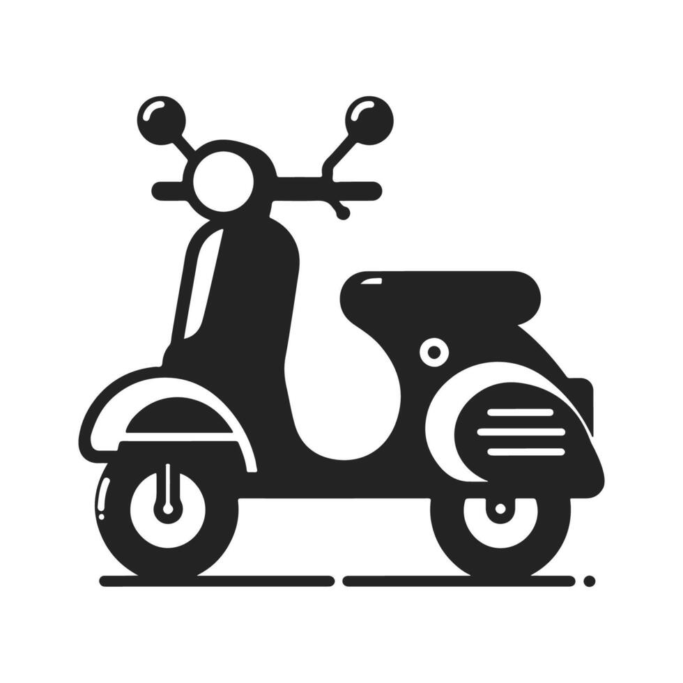Classic Minimalist Scooter in Monochrome vector