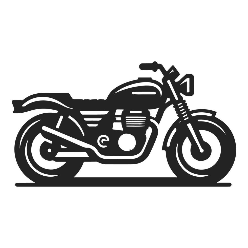Flat Motorcycle Silhouette in Clean Black and White Art vector