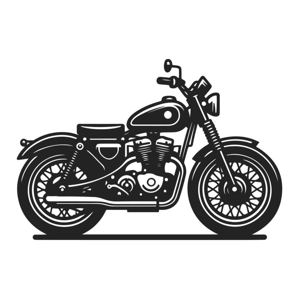 Monochrome Motorcycle Silhouette Design for Illustrations vector