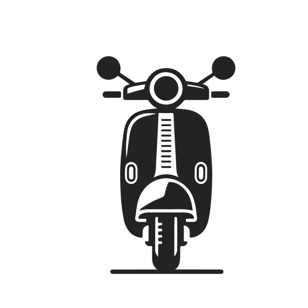 Elegant Black and White Scooter Silhouette vector