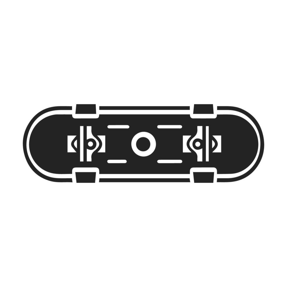 Flat Silhouette Skateboard Art in Black and White vector