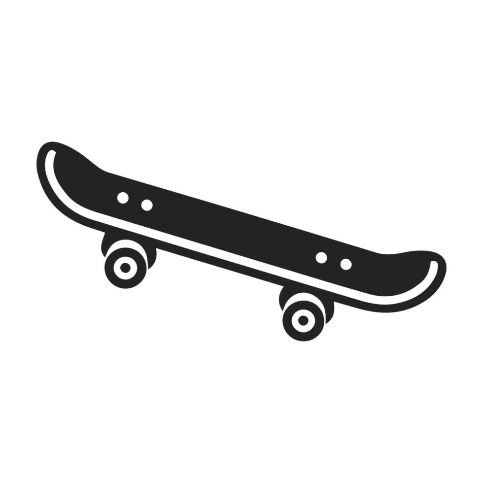 Minimalist Skateboard Silhouette in Black and White vector