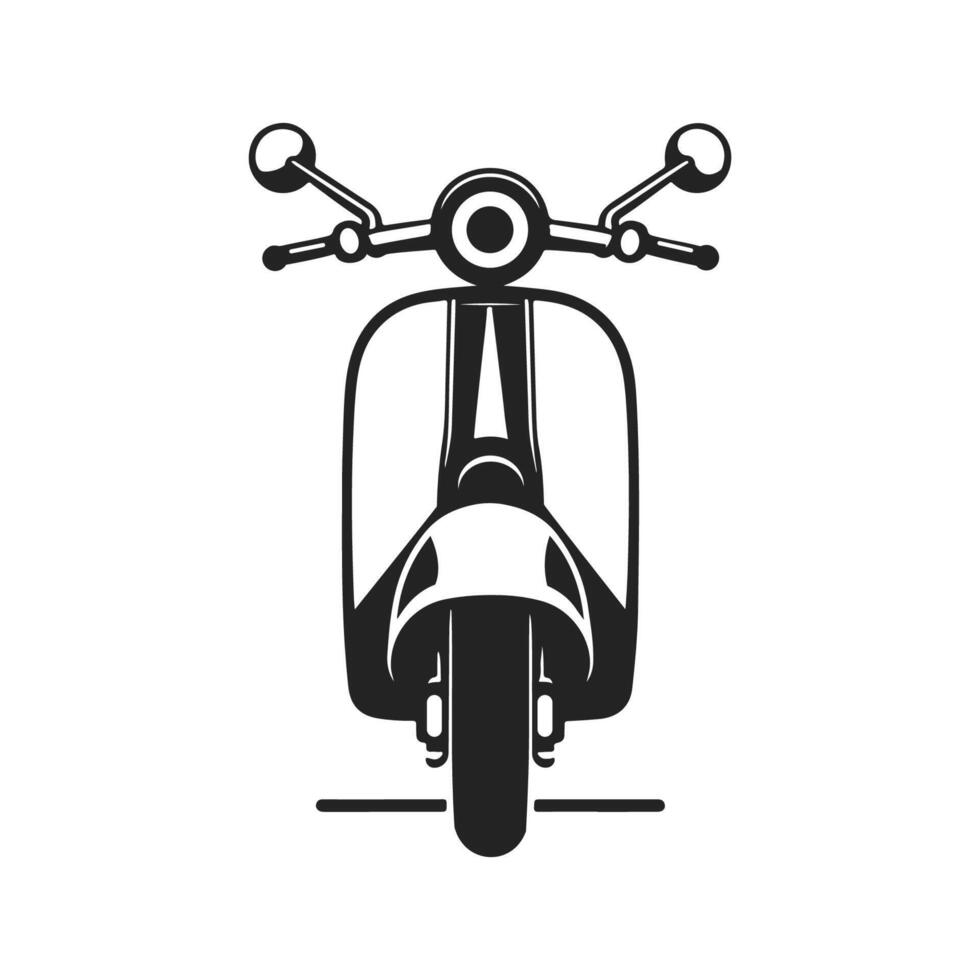 Monochrome Silhouette Scooter for Minimalist Design vector