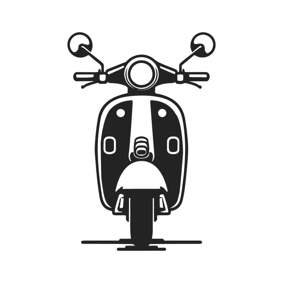 Black and White Scooter with Minimalist Design vector