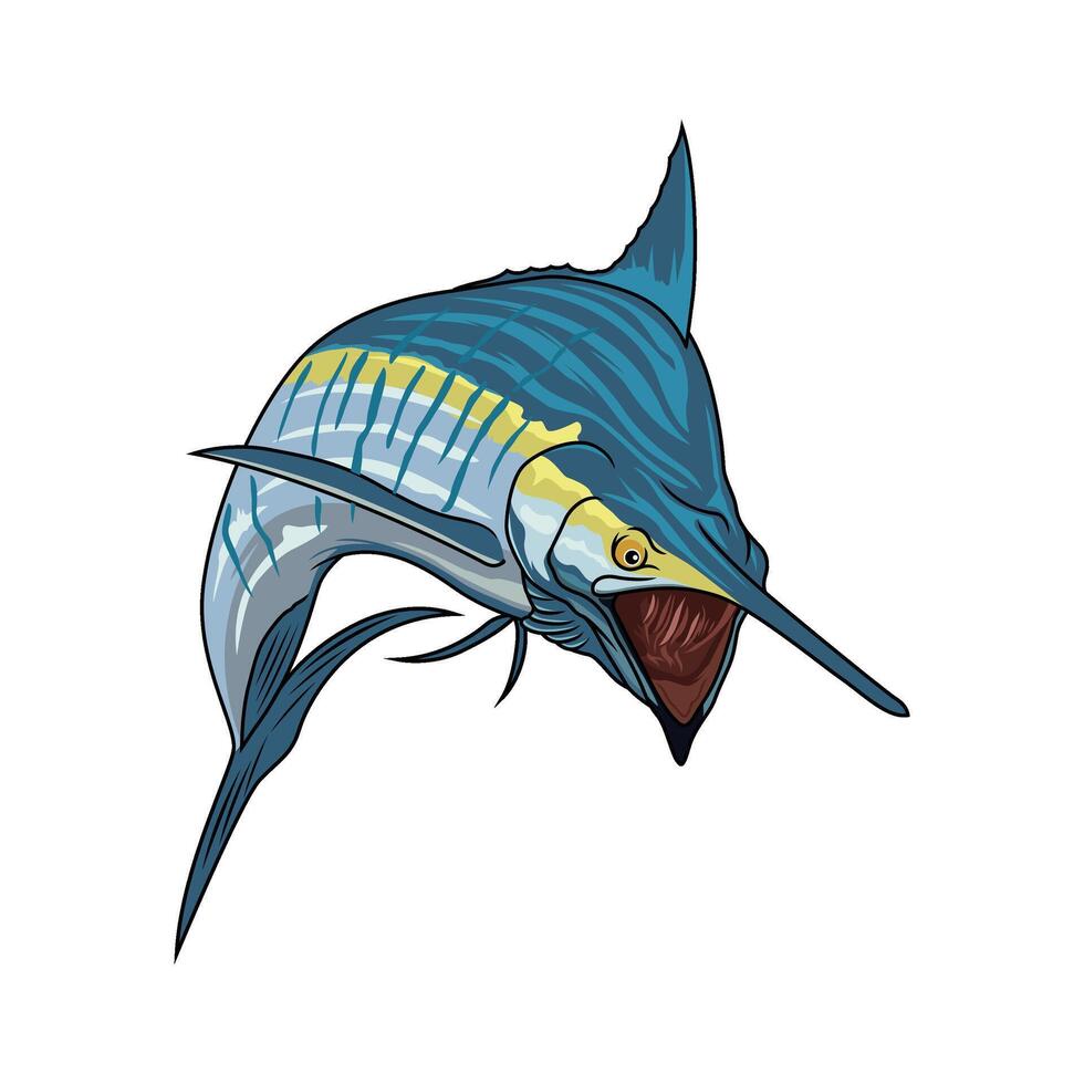 marlin sailfish fishing illustration logo image t shirt vector
