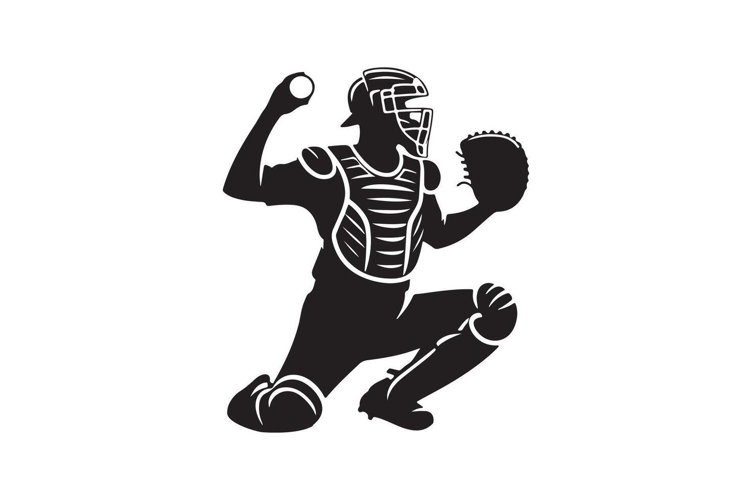 Baseball catcher . vector
