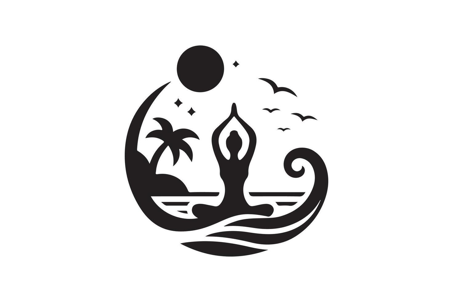 yoga retirada silueta vectores