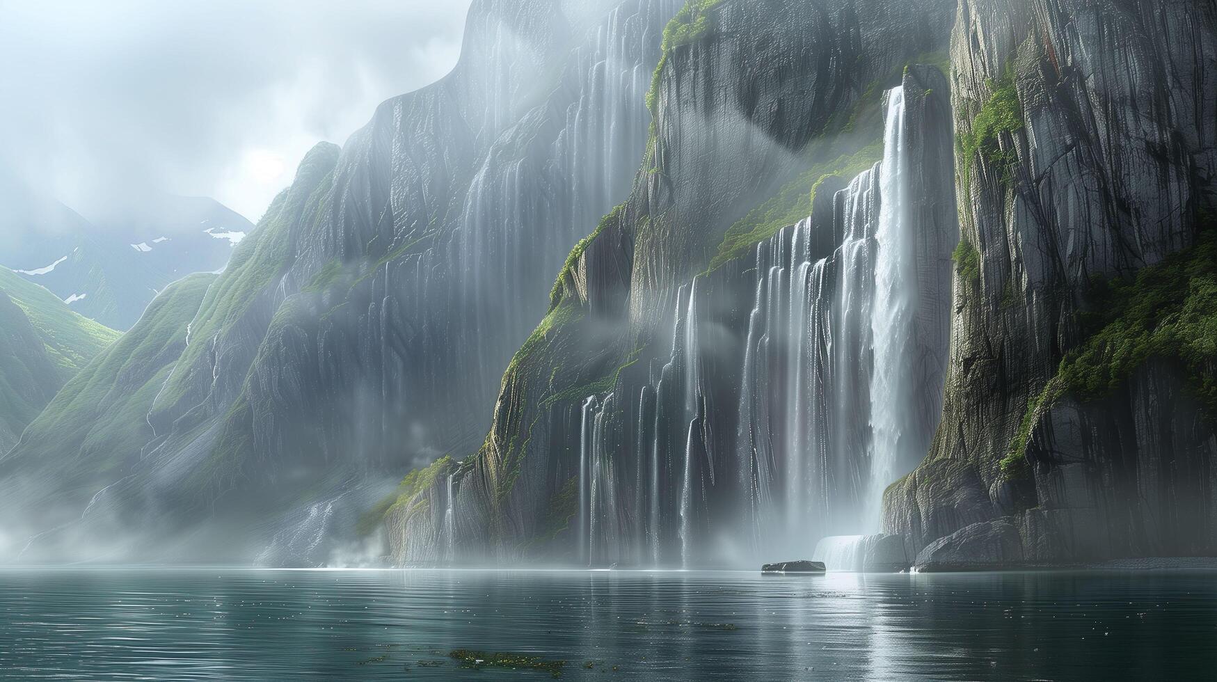 Misty wonderland beautiful Waterfalls photo