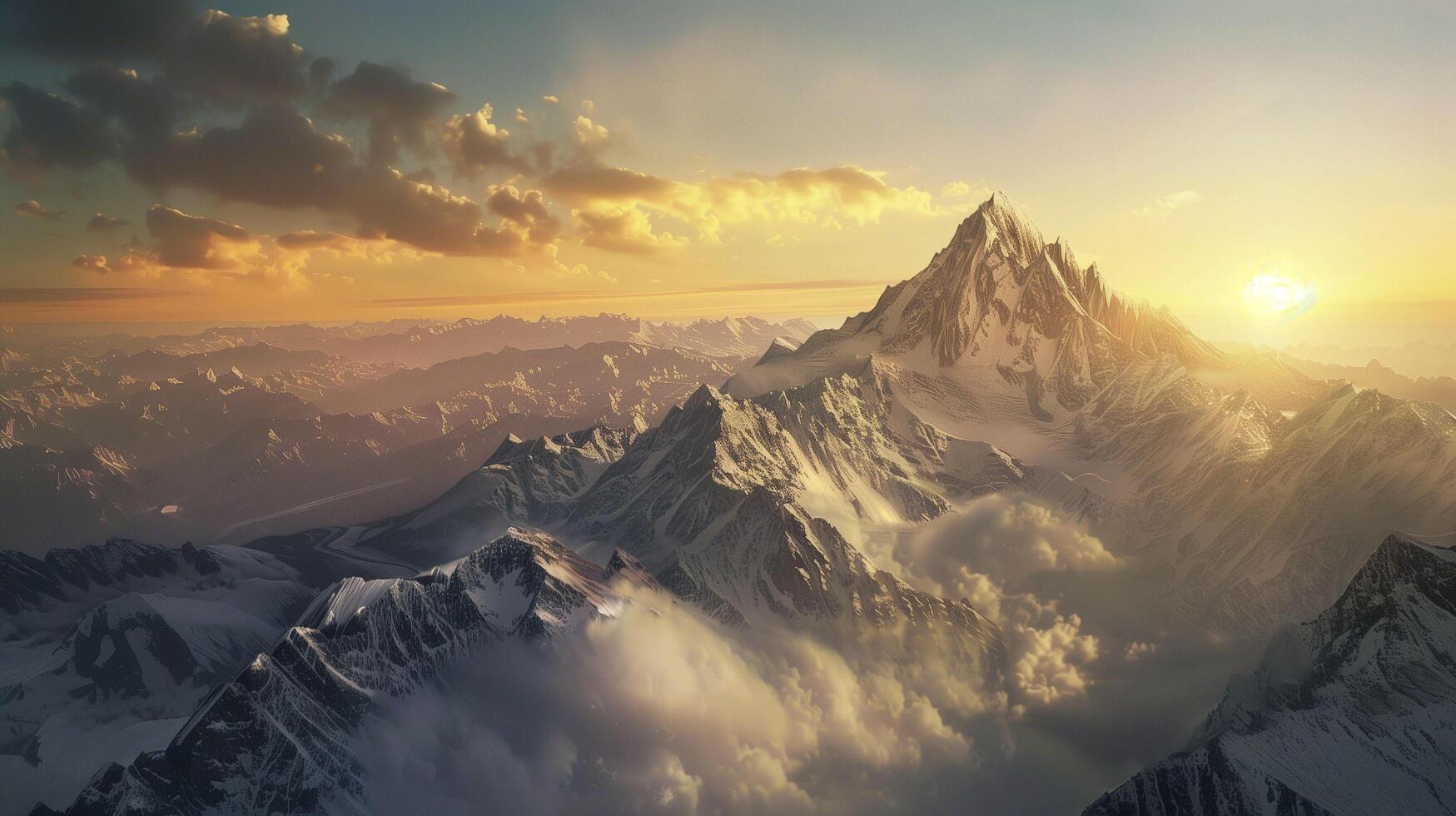 gorgeous range of mountains with a clear sky photo