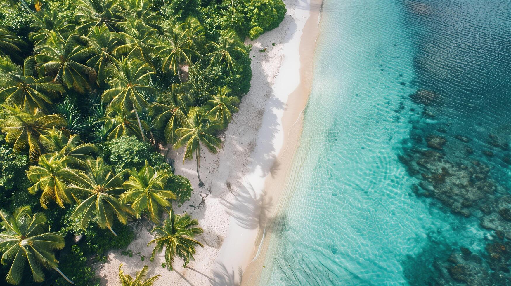 A wonderful natural environment encircled by palm trees photo