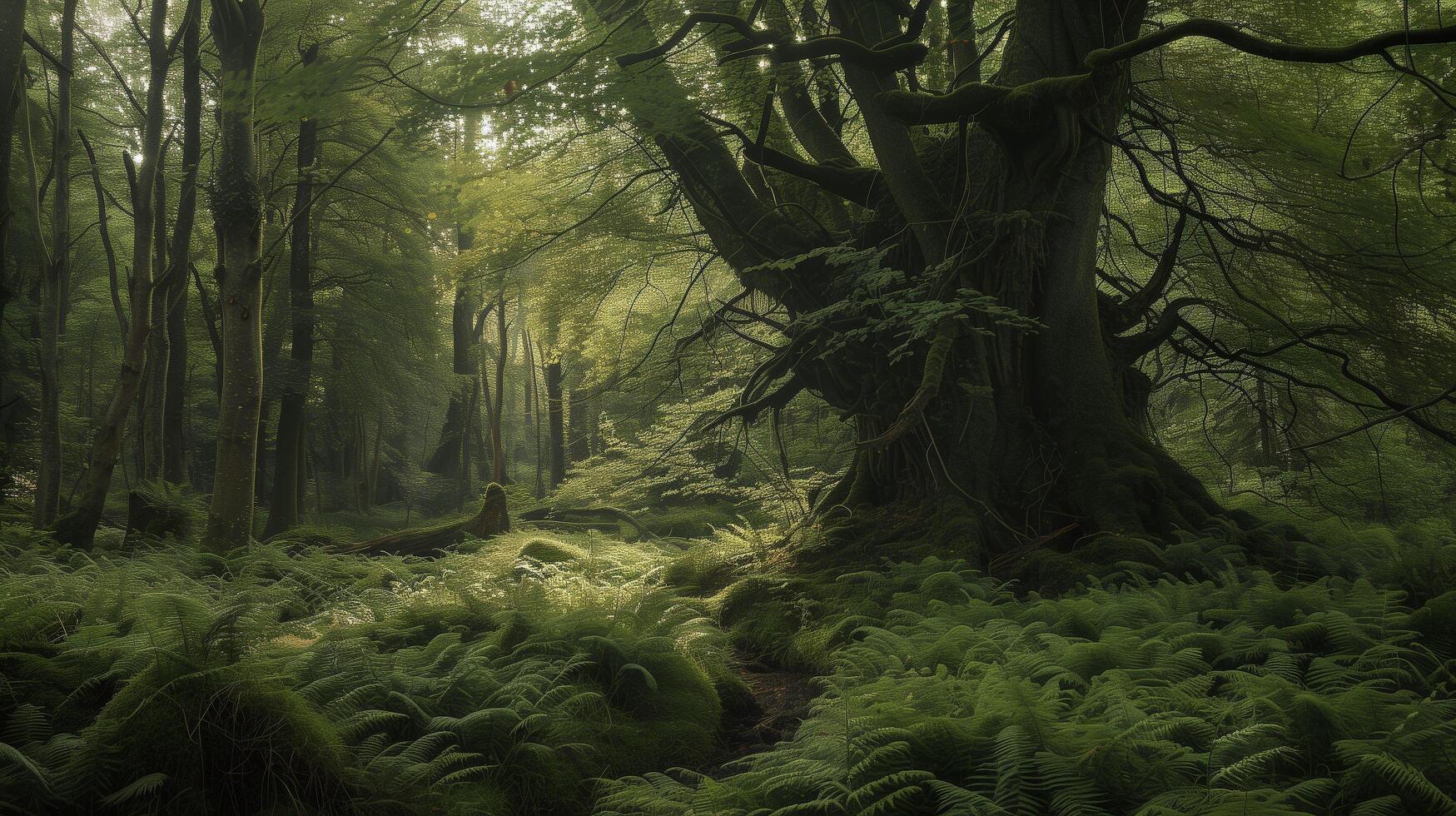 A mysterious and ancient natural environment with enor photo