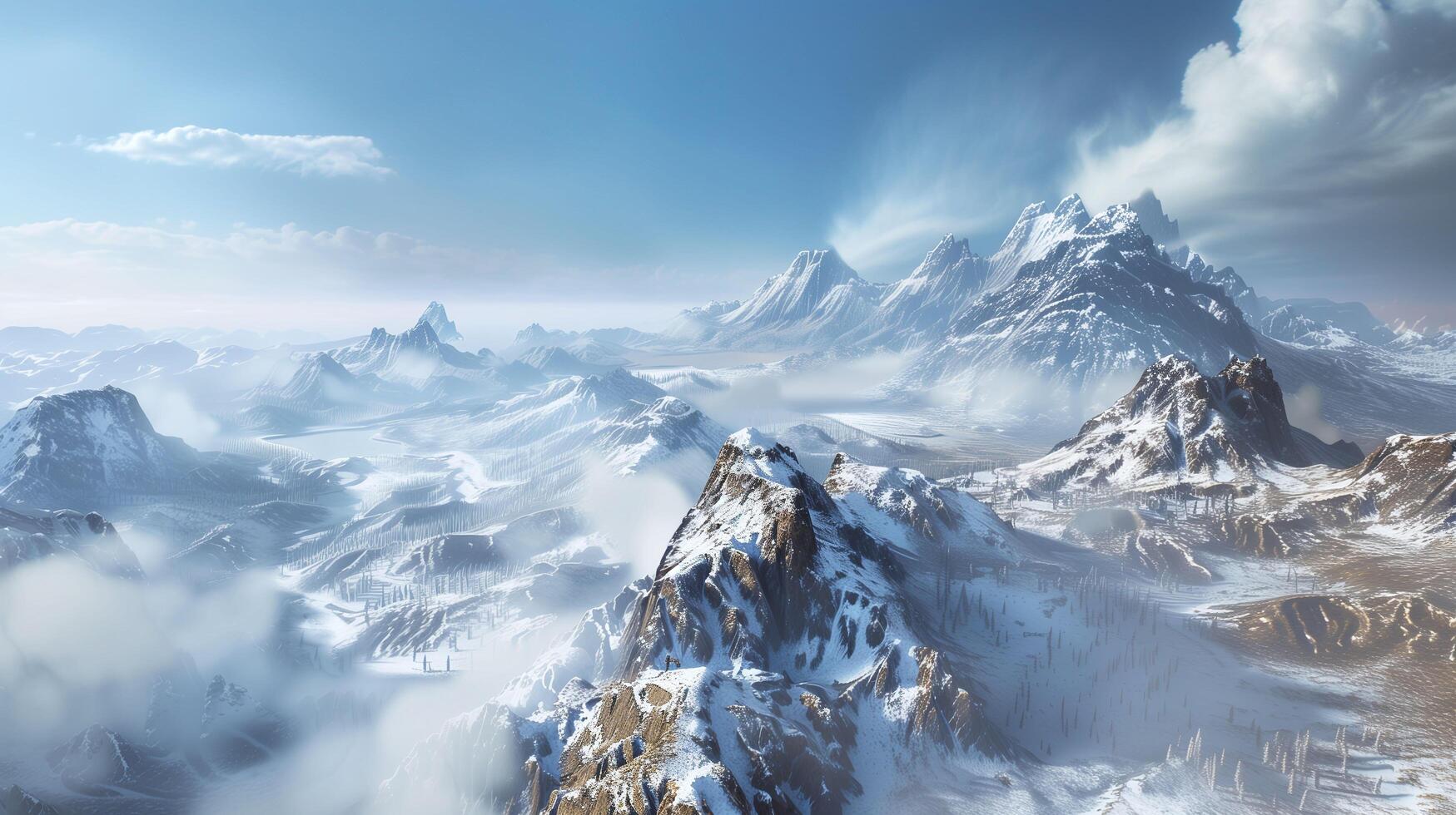 A large natural setting with a mountain range covers. photo