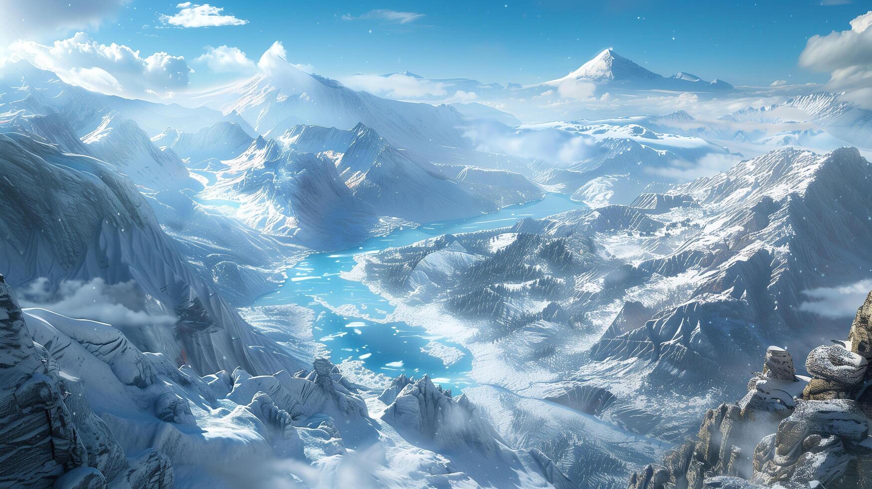 A large natural setting with a mountain range covers. photo