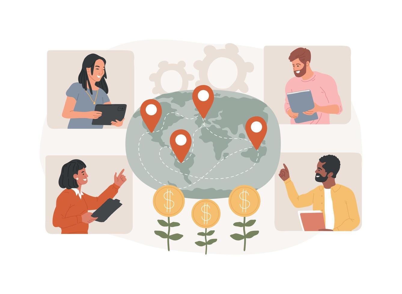 International business isolated concept illustration. vector