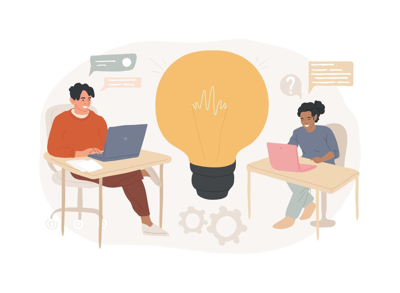 Startup hub isolated concept illustration. vector