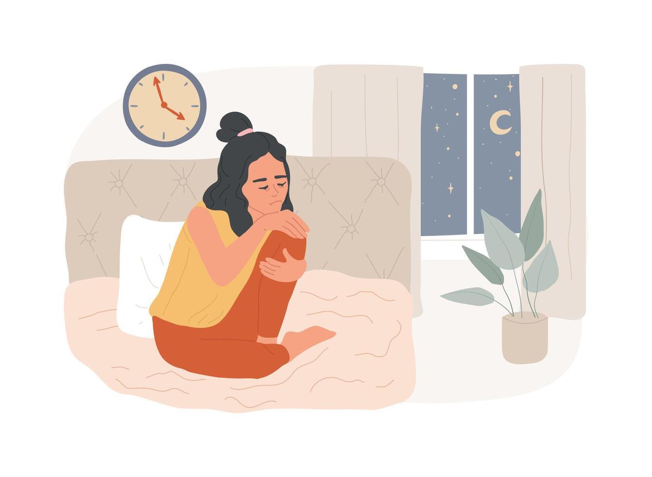 Sleep deprivation isolated concept illustration. vector