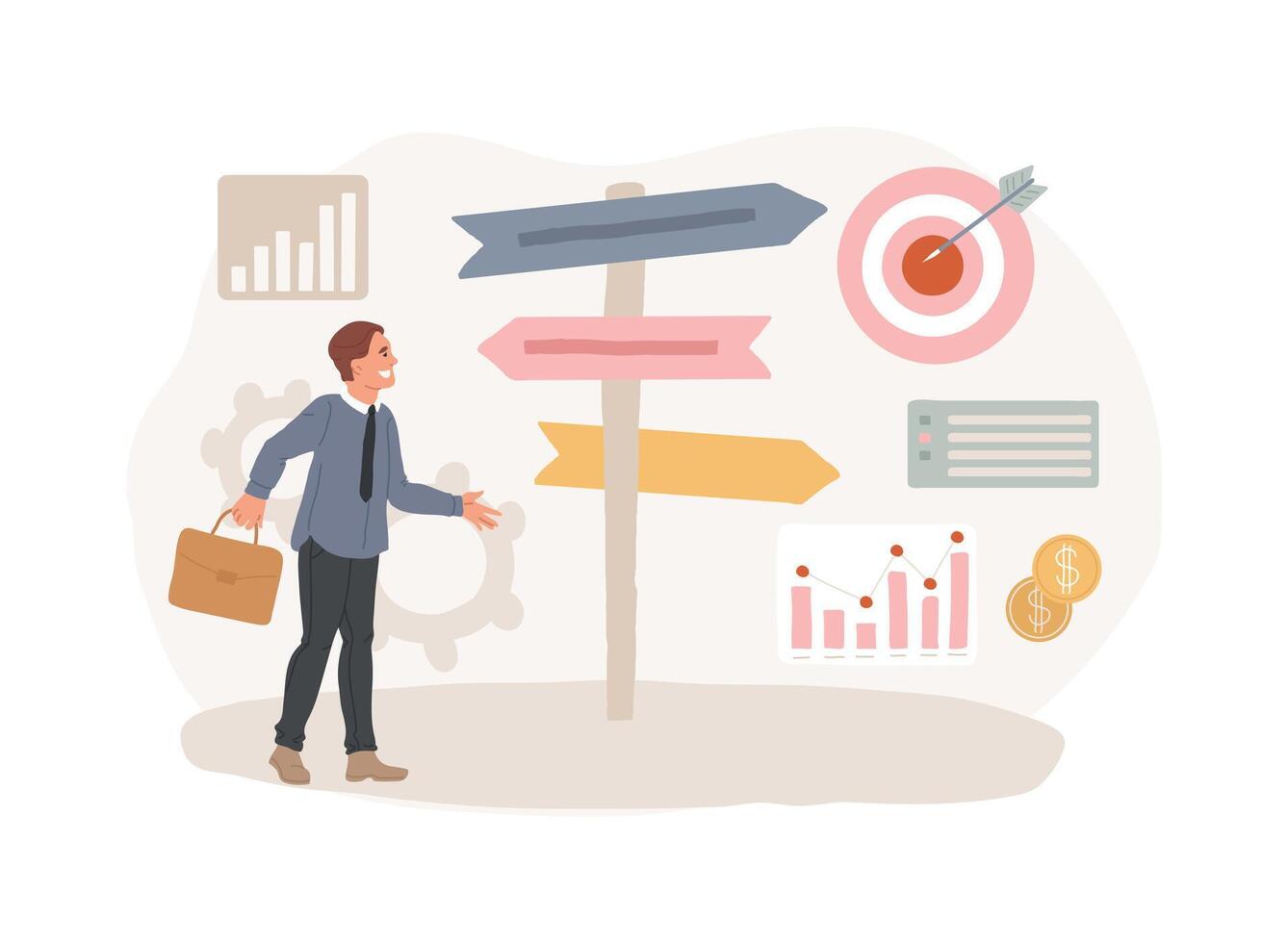 Decision making isolated concept illustration. vector