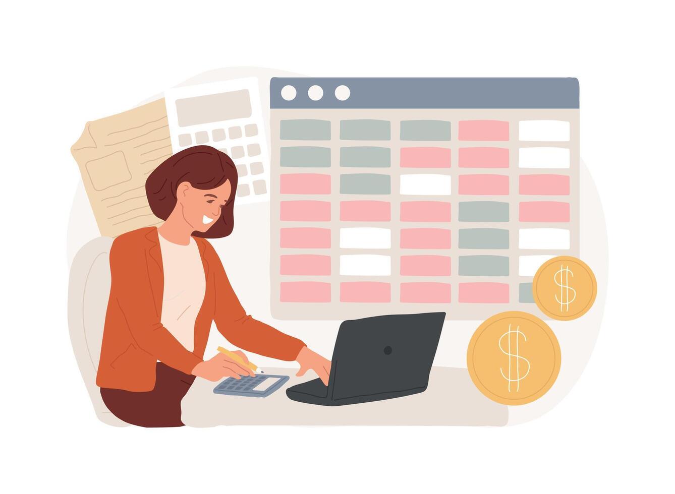 Accounting isolated concept illustration. vector