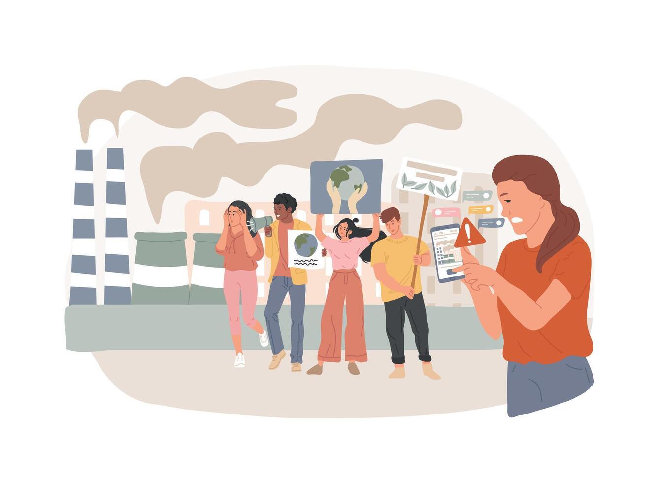 Eco-shaming isolated concept illustration. vector