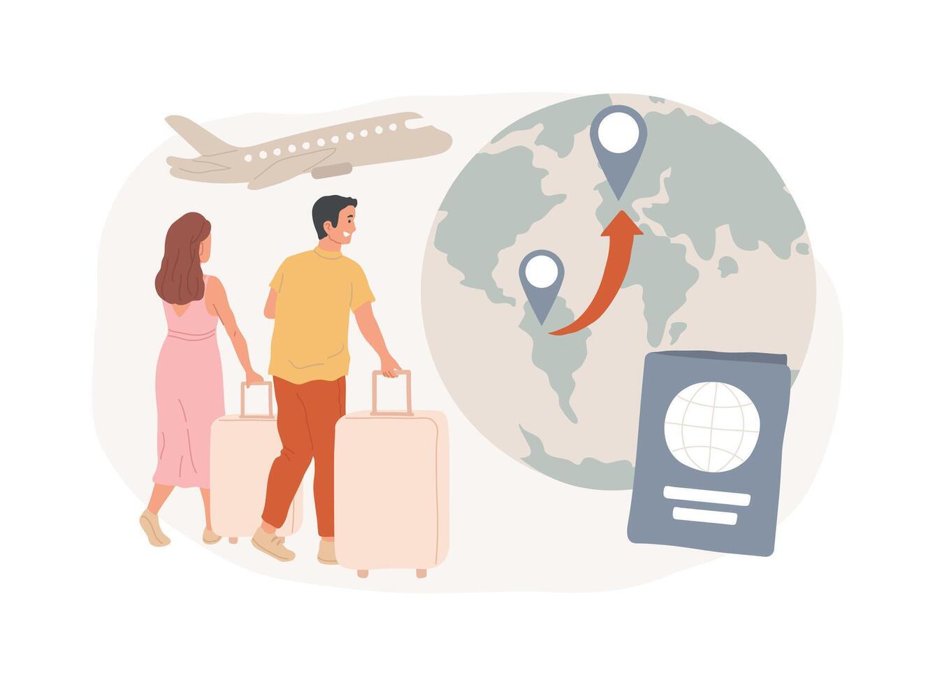 Emigration isolated concept illustration. vector