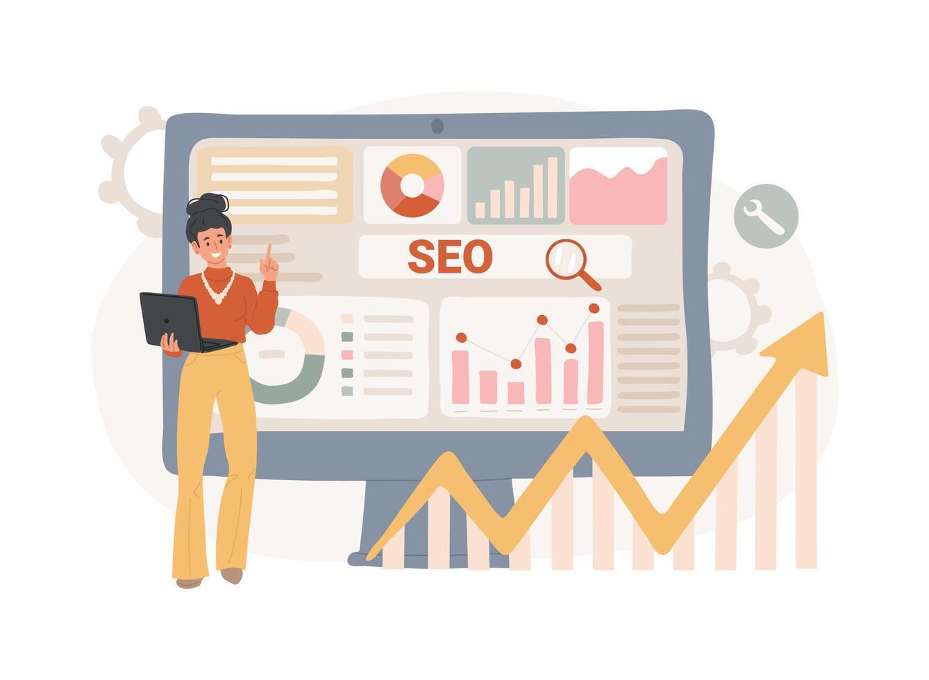 SEO optimization isolated concept illustration. vector