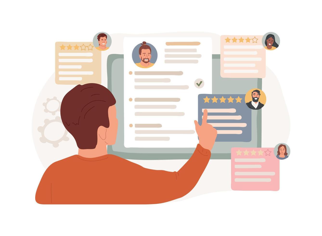Employee assessment isolated concept illustration. vector