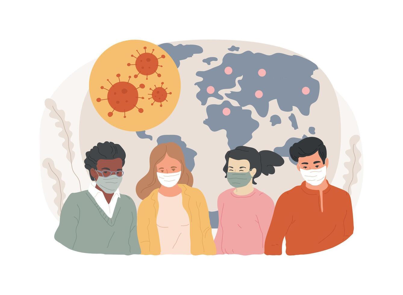 Seasonal virus infection isolated concept illustration. vector