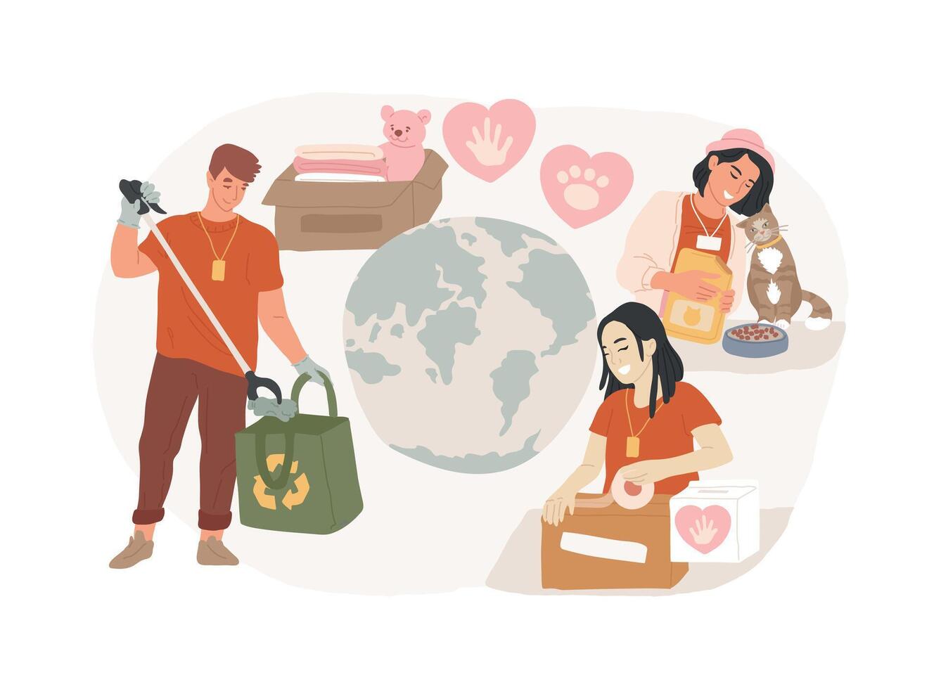 Volunteering isolated concept illustration. vector