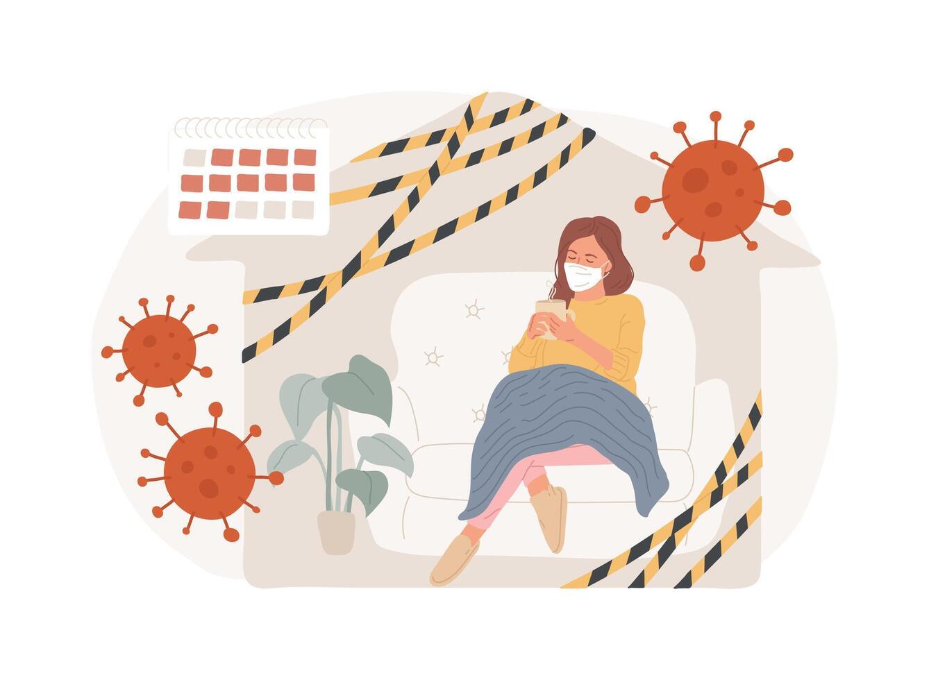 Quarantine isolated concept illustration. vector
