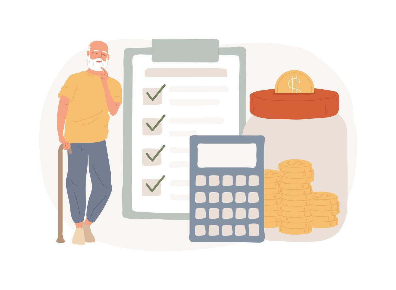Retirement preparation isolated concept illustration. vector