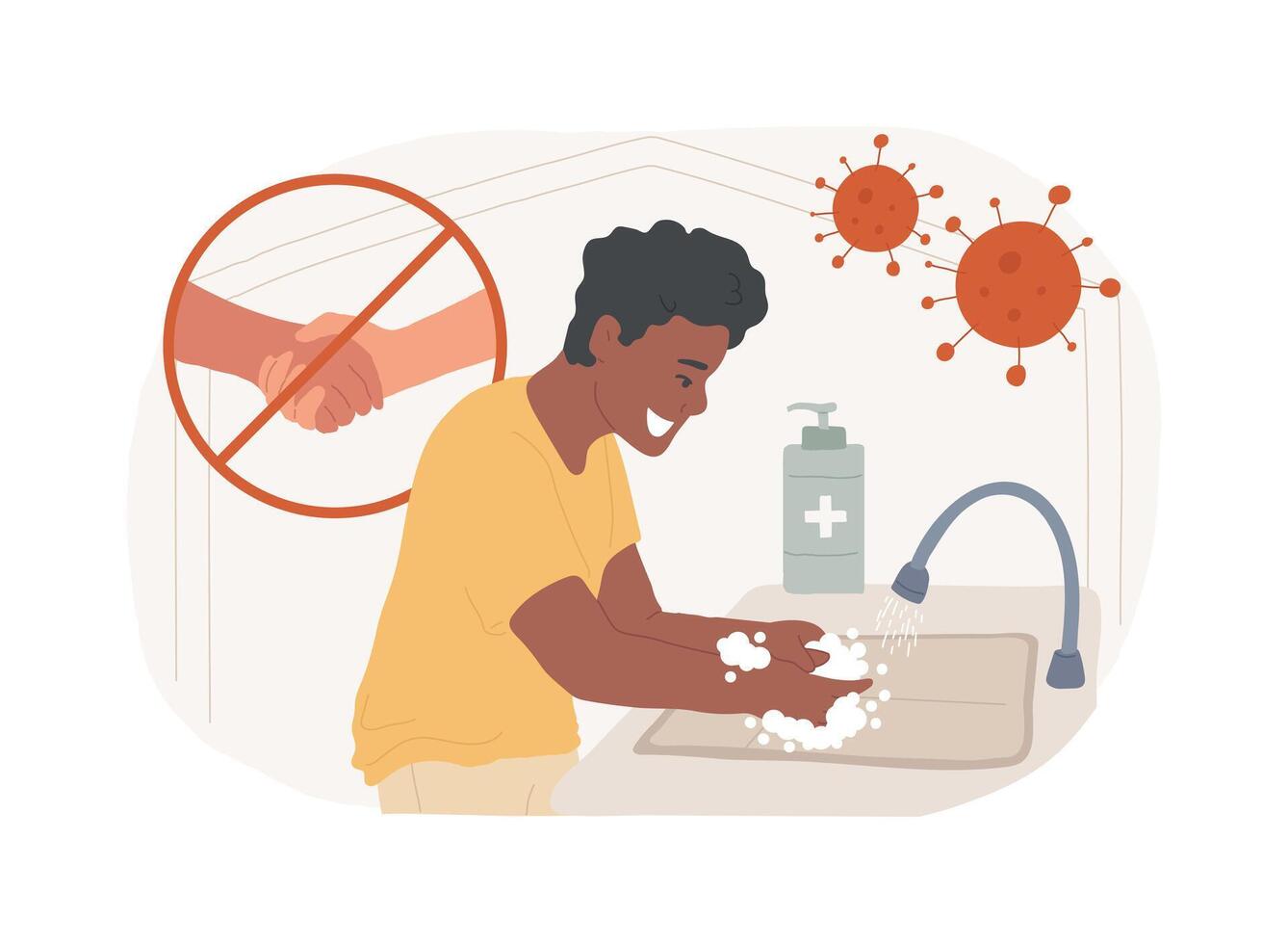 Keep distance if you are sick isolated concept illustration. vector