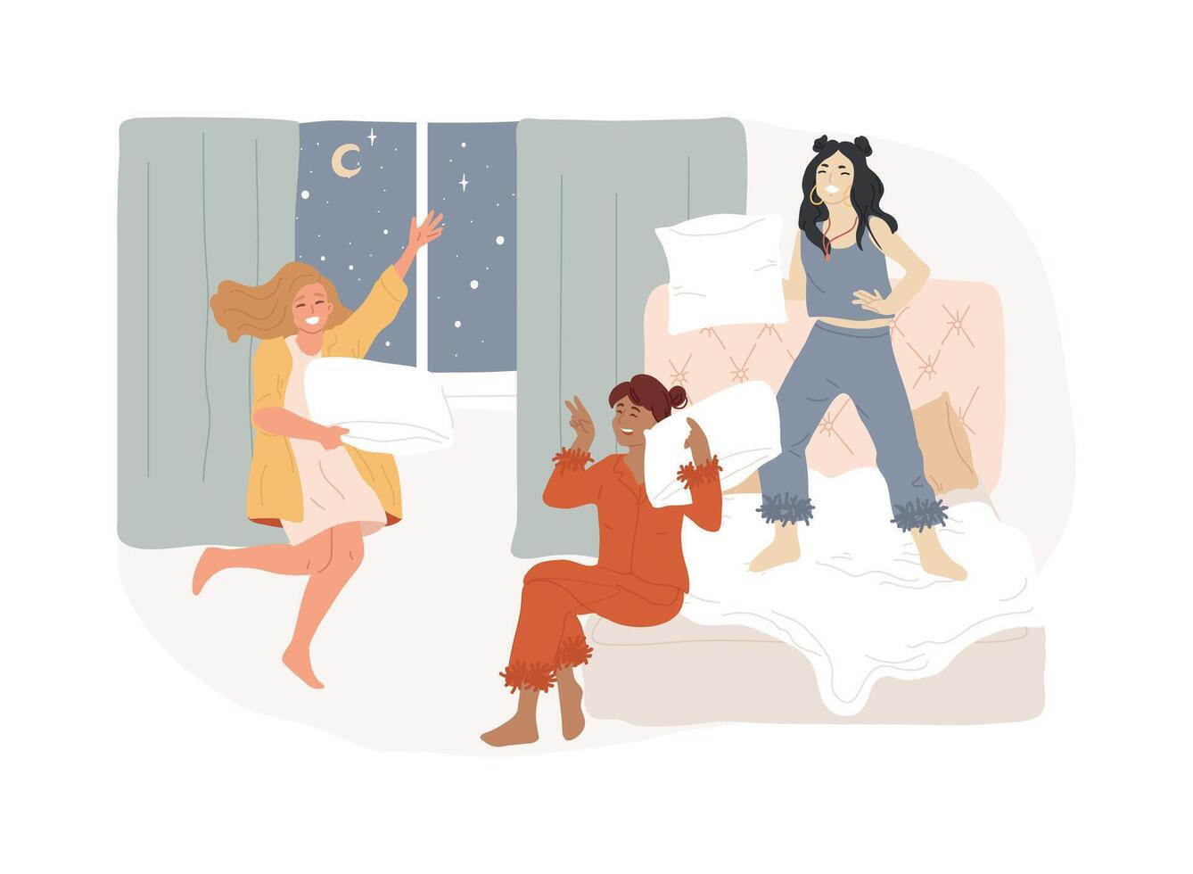 Pajama party isolated concept illustration. vector