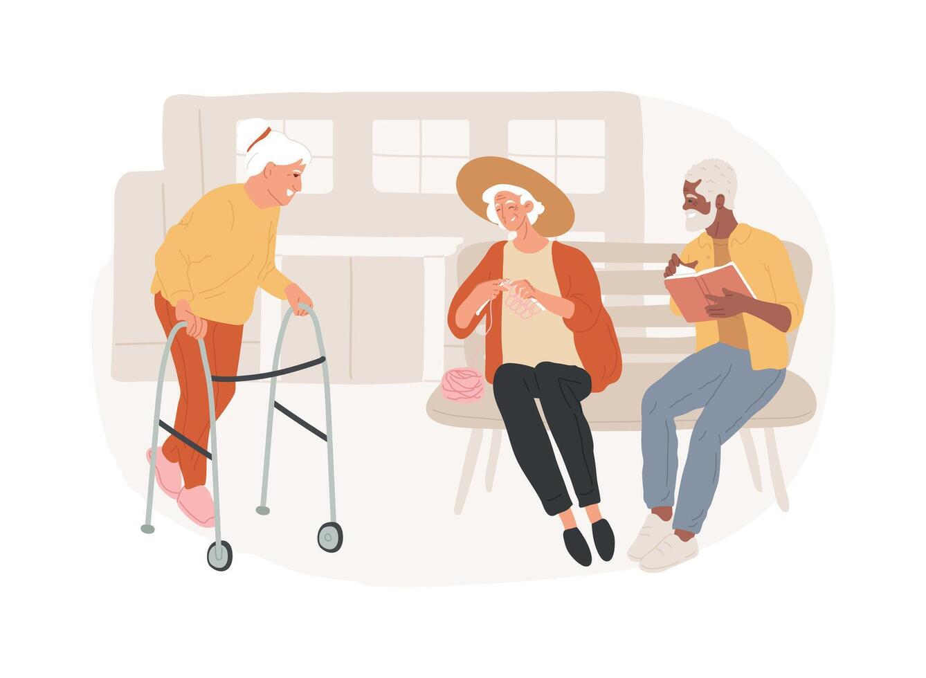 Communities for older people isolated concept illustration. vector