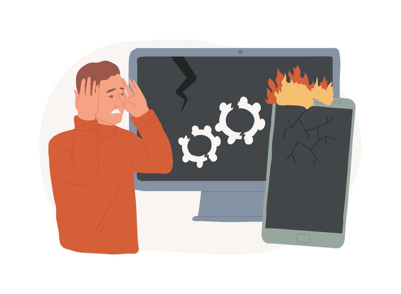 Defective product isolated concept illustration. vector