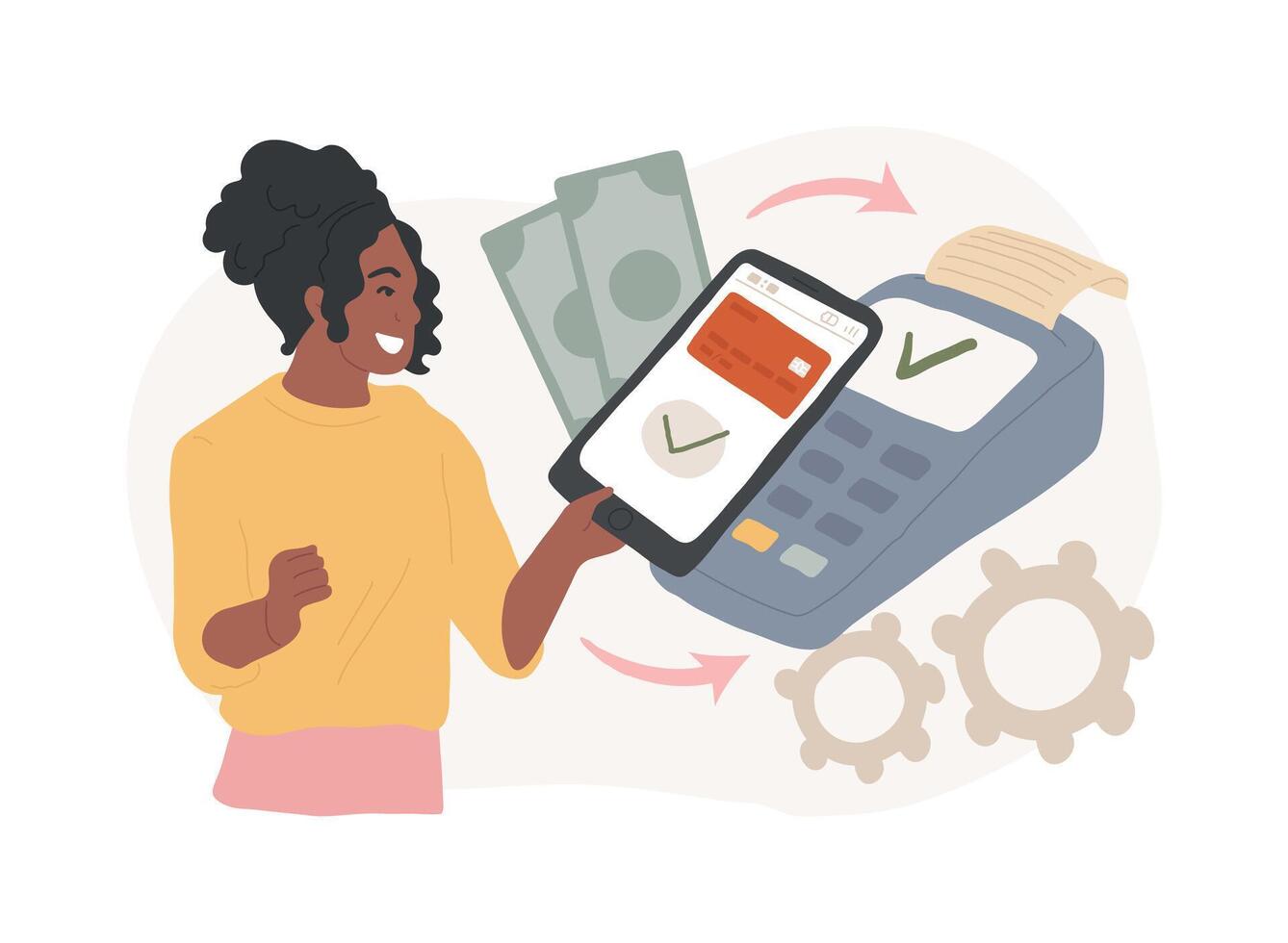 Payment processing isolated concept illustration. vector