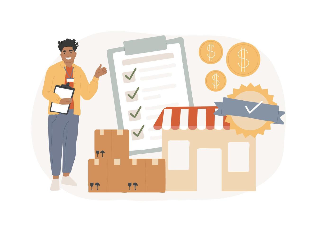 Authorized seller isolated concept illustration. vector