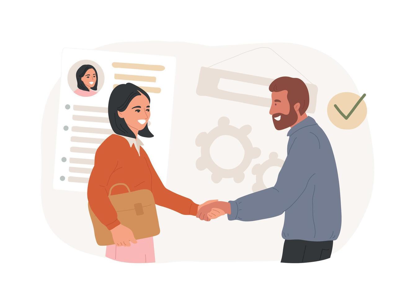 Hiring employee isolated concept illustration. vector