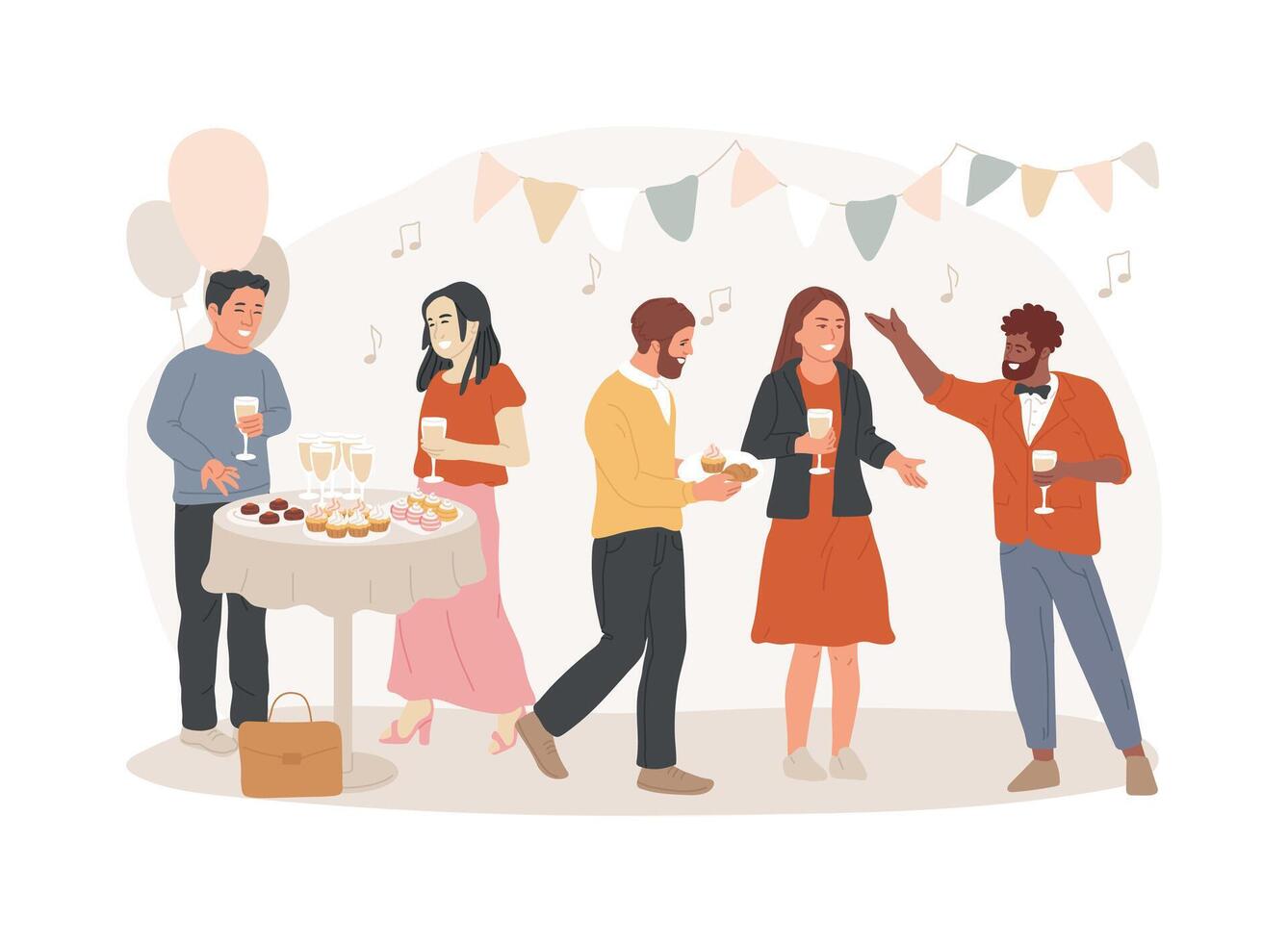 Corporate party isolated concept illustration. vector