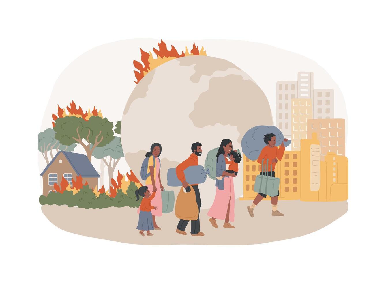 Internal migration isolated concept illustration. vector