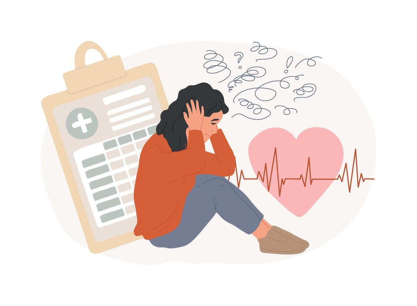 Anxiety isolated concept illustration. vector