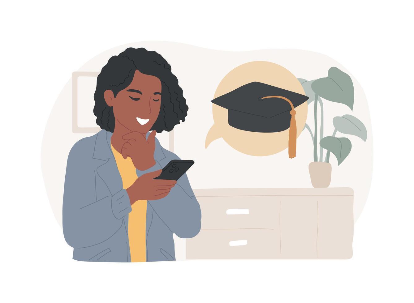 Learning app isolated cartoon illustrations. vector
