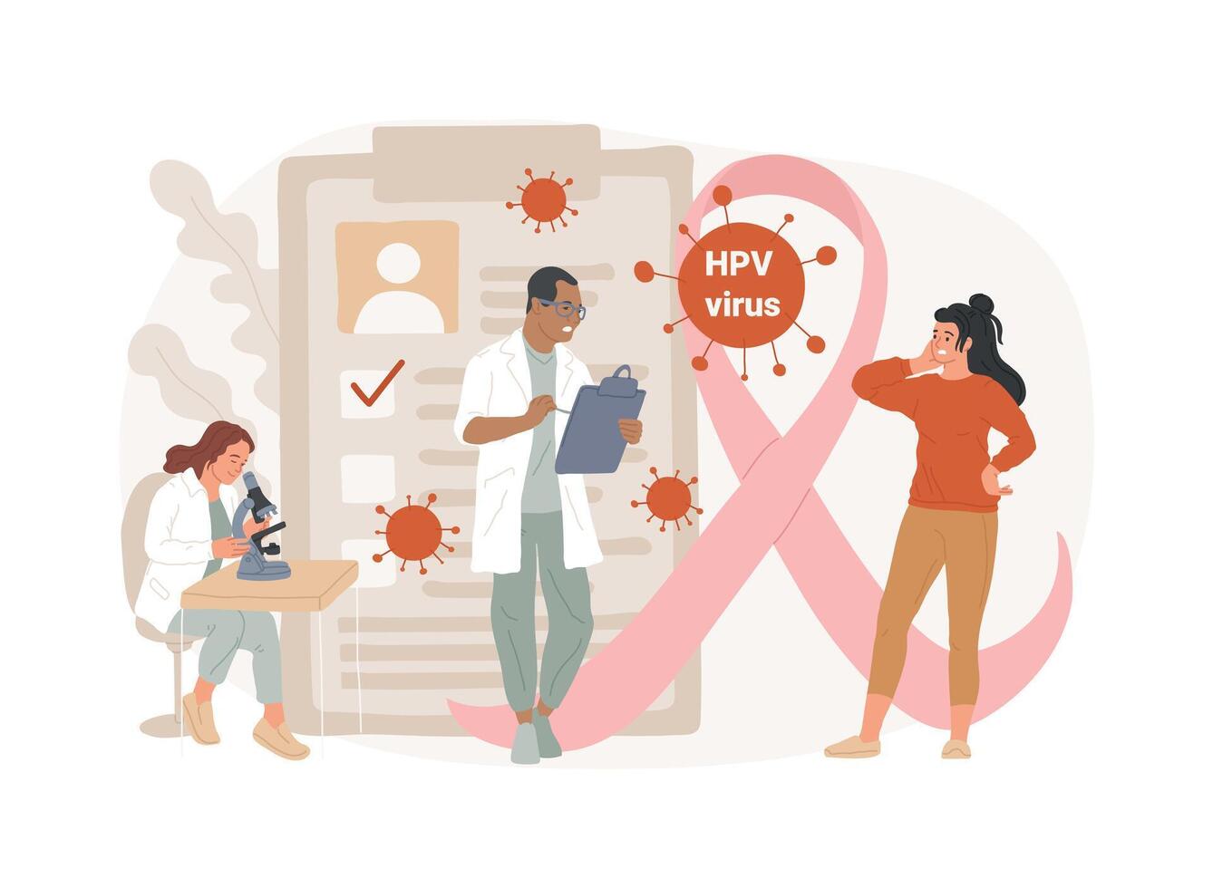 Risk factors for HPV isolated concept illustration. vector