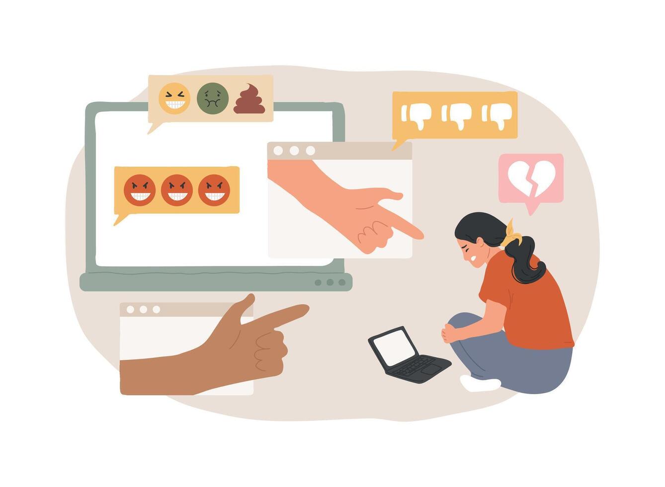 Internet shaming isolated concept illustration. vector
