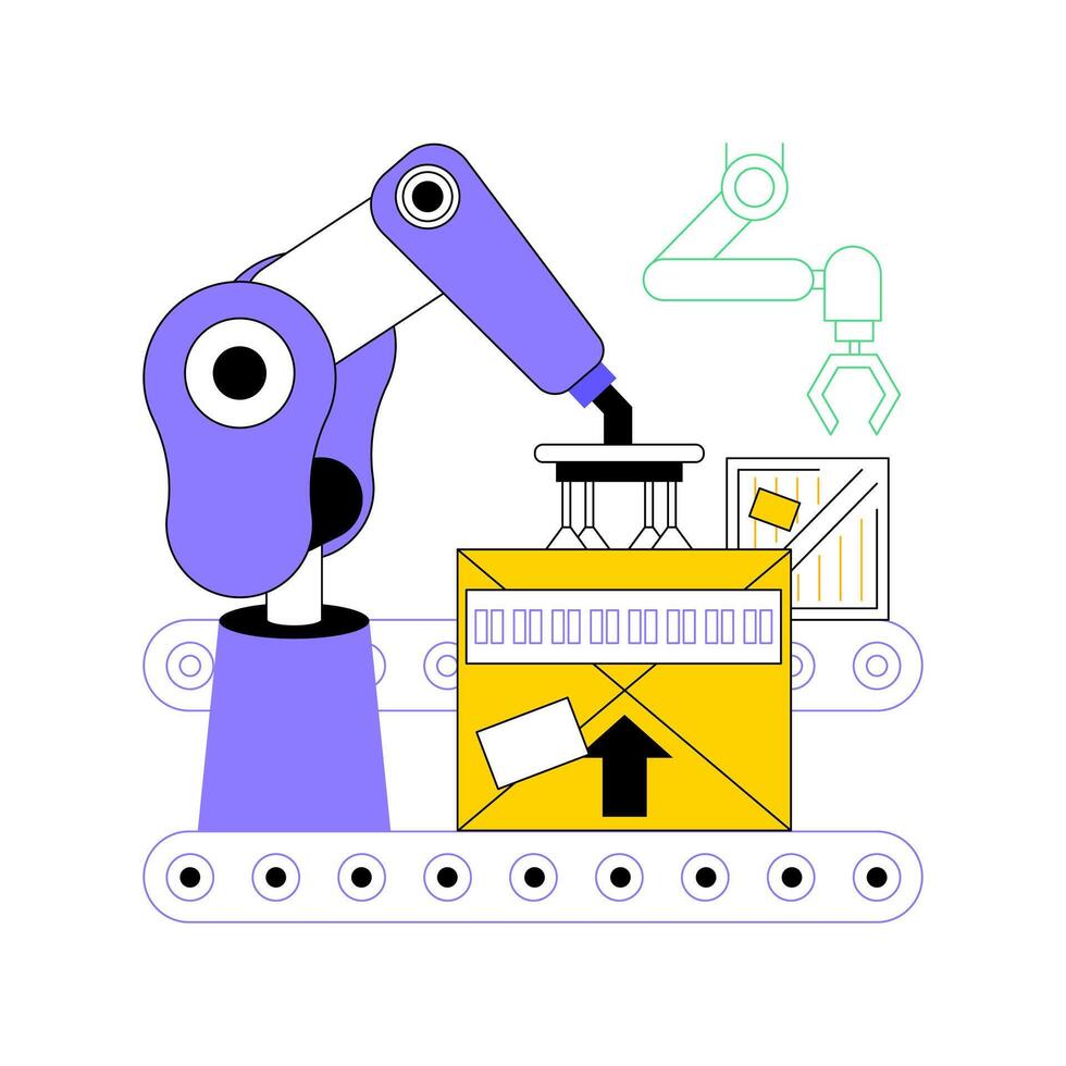 Automated sortation system isolated cartoon illustrations. vector